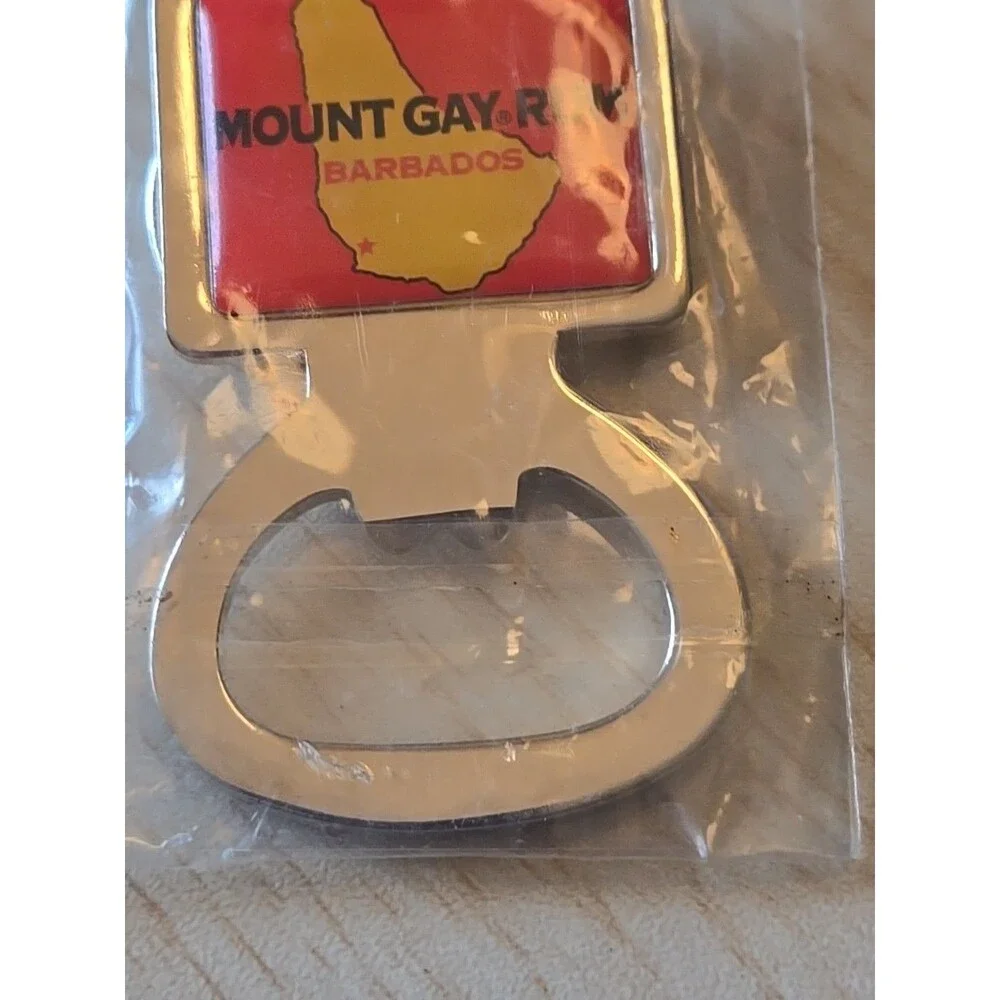 MOUNT GAY RUM BARBADOS Bottle Opener Key Chain Ring Souvenir New -G-